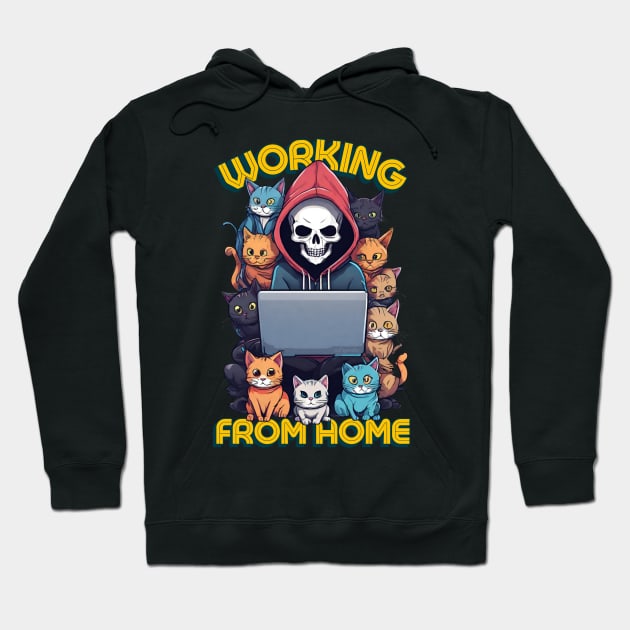 Death's Purrfect Work-Life Balance Hoodie by LopGraphiX